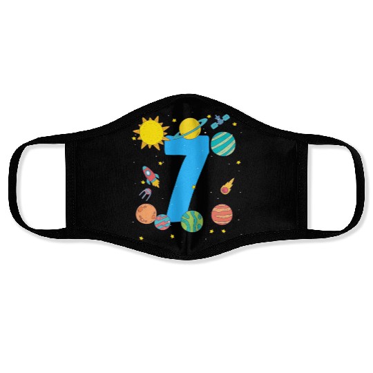 Space Adventure Theme Number Seven Face Masks
