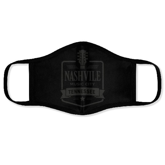 Nashville Music City Guitar Tennessee Face Masks
