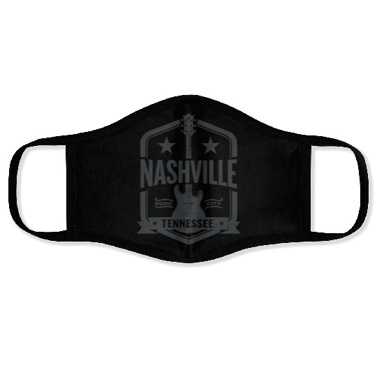 Nashville Music City Guitar Tennessee Face Masks