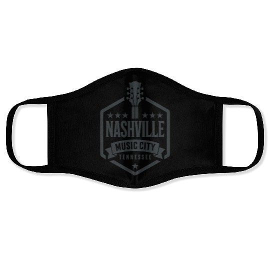 Nashville Music City Guitar Tennessee Face Masks