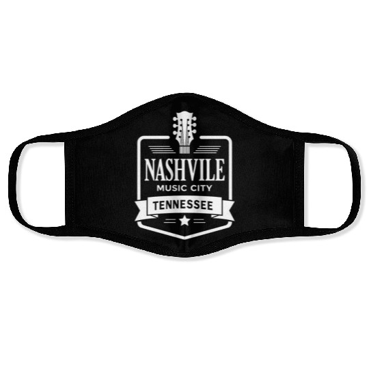 Nashville Music City Guitar Tennessee Face Masks