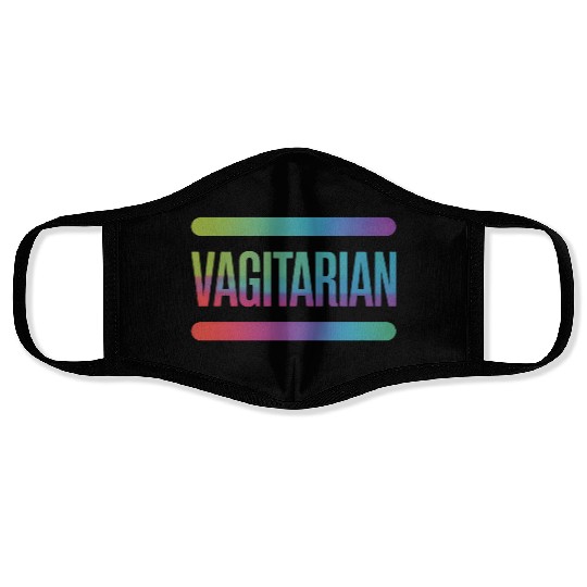 Vagitarian Vegetarian Funny Lesbian LGBTQ Pride Face Masks