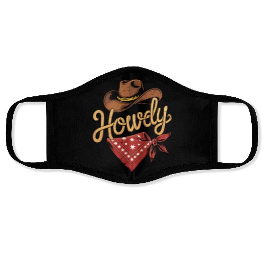 Howdy Cowboy Rodeo Face Masks
