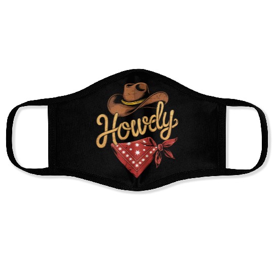 Howdy Cowboy Rodeo Face Masks