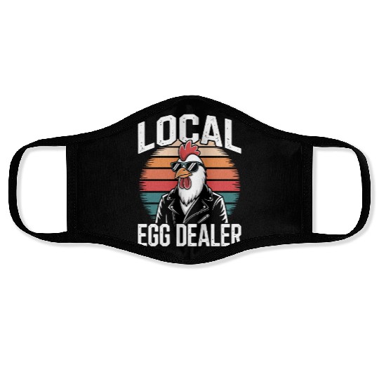 Local Egg Dealer Easter Sunday Retro Vintage Face Masks