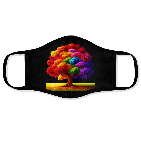 Rainbow colours Spectrum Tree Face Masks