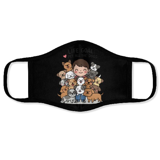 dog lovers life goal Face Masks