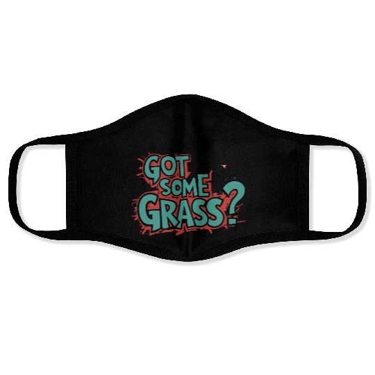 Goat Some Grass? Meme Goat Energy Face Masks