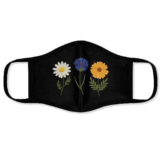 Wildflower Trio Daisy Cornflower Marigold Face Masks