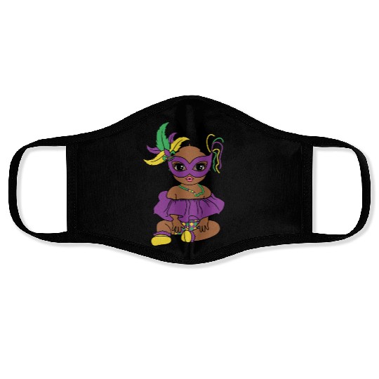 Mardi Gras Baby Girl Costume Design Face Masks