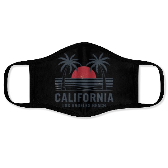 Trendy Los Angeles California Palm Tree Beach Suns Face Masks