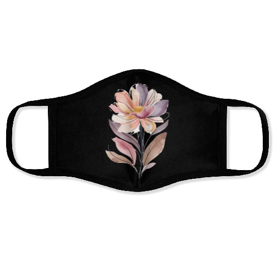 vibrant abstract floral arrangement feat Face Masks