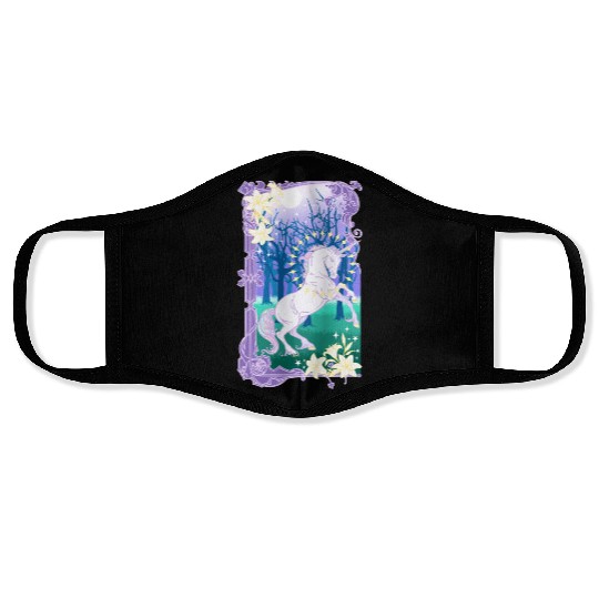 Unicorn fantasy lilac moon Face Masks