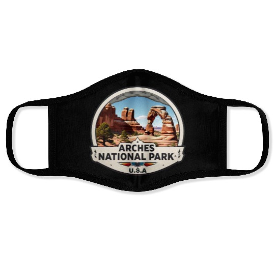 Arches National Park USA Logo Face Masks