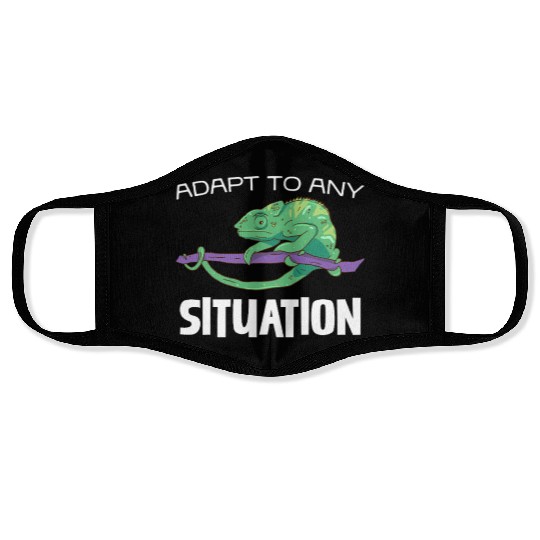 Adapt to Any Situation Chameleon Illustration Face Masks