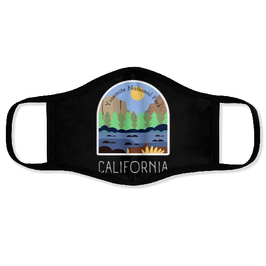Retro Yosemite National Park California Face Masks