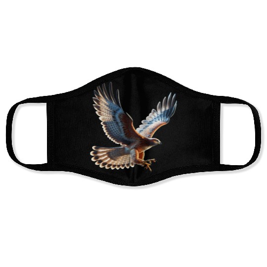 Majestic Hawk Flight Face Masks