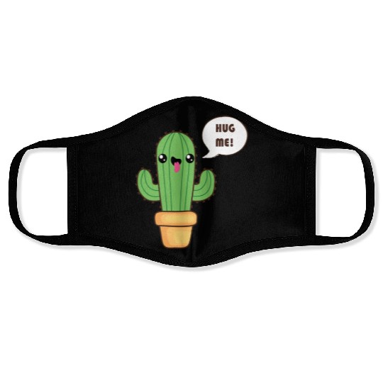 Cute Cactus Hug Me Face Masks