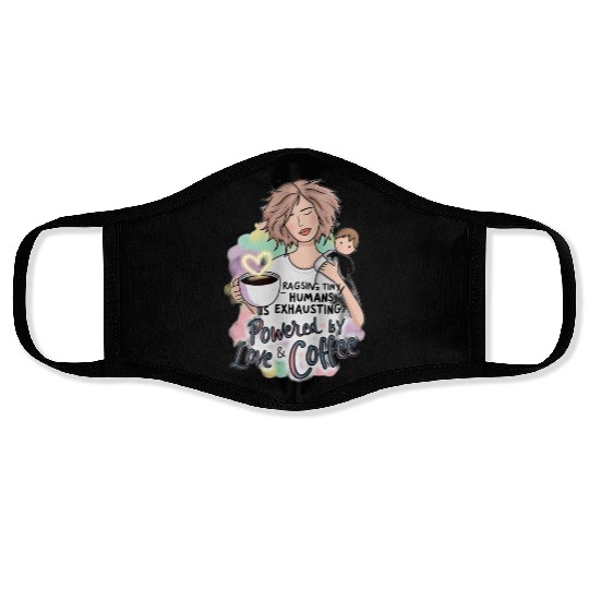 Powered by Love & Coffee – Funny Mother’s Day Face Masks