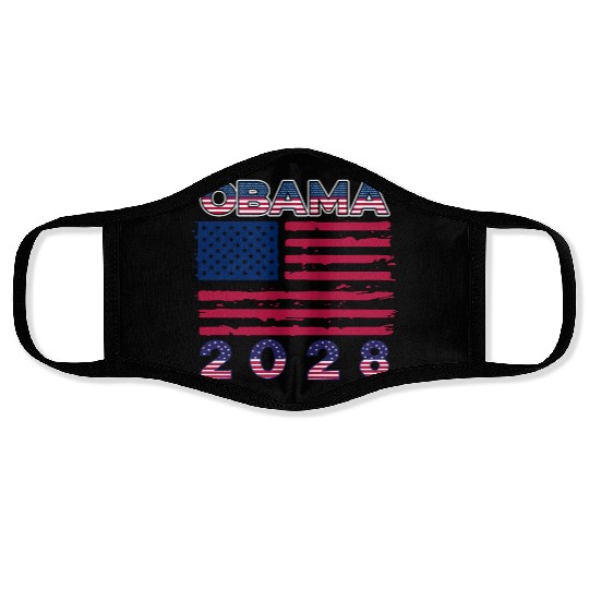 Obama 2028 Vintage Flag Patriotic Politics Protest Face Masks