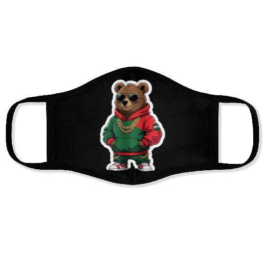 Hip-Hop Bear Swag - Urban Cartoon Character Face Masks