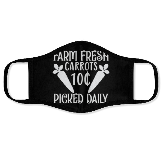 Farm Fresh Carrots 10c Picked Daily Happy Easter Face Masks
