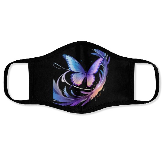 Spectrum Wings – Abstract Floral Butterfly Design Face Masks
