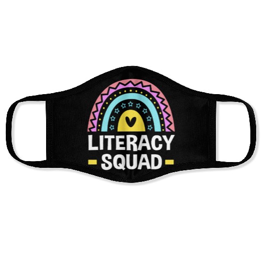 Reading Teacher Book Literacy Squad Face Masks