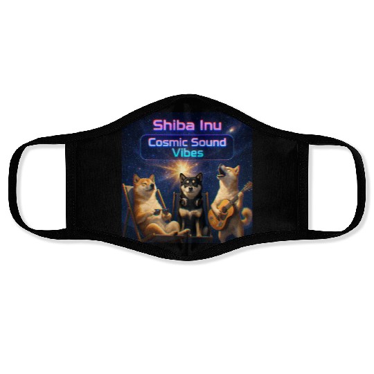 Shiba Inu Cosmic Sound – Chill Dog Band Face Masks