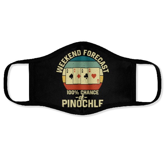 Weekend Forecast Pinochle Face Masks