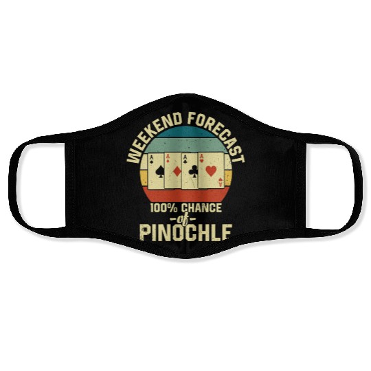 Weekend Forecast Pinochle Face Masks