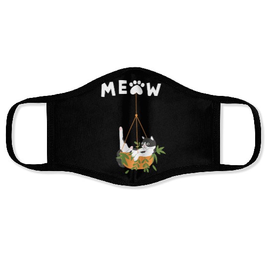 cute swinimg cat Face Masks