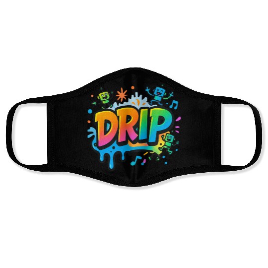 DRIP Graffiti Robot Face Masks – Fun Streetwear Style
