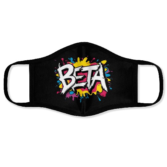 Beta Graffiti Face Masks – Loud Slang Splash Design