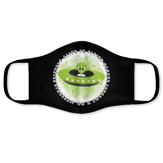 Friendly Space Alien Trip Face Masks