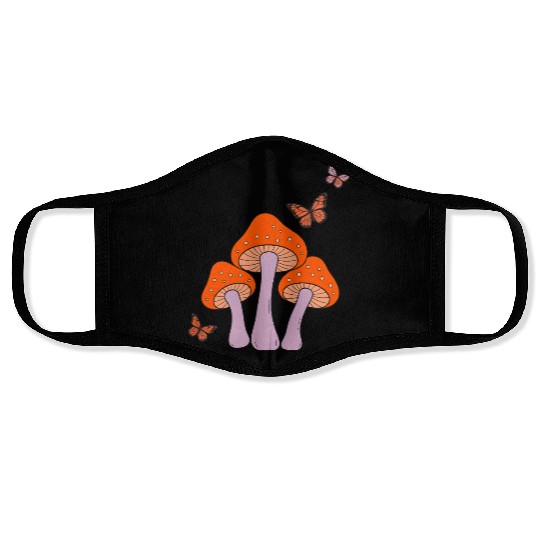 Enchanted Mushrooms & Butterflies Art Face Masks