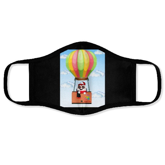 Eggs R Us (Egsy in Hot Air Balloon) Face Masks