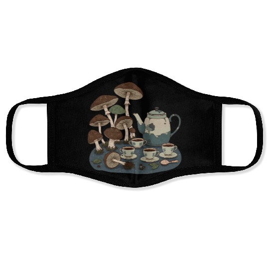 Mushroom Tea Gathering Face Masks
