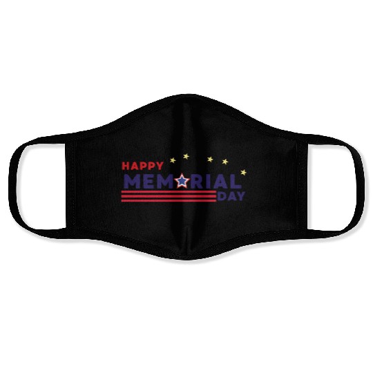 Happy Memorial Day – USA Star & Stripes Design Face Masks