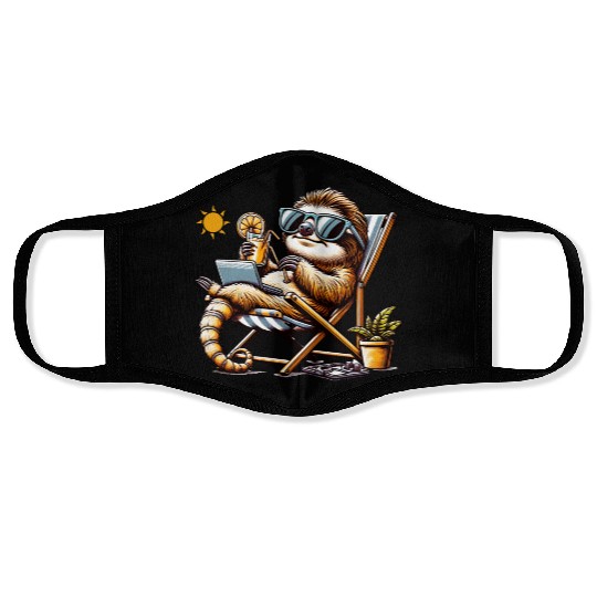 Chill Sloth Vacation Vibes – Funny Relaxed Animal Face Masks