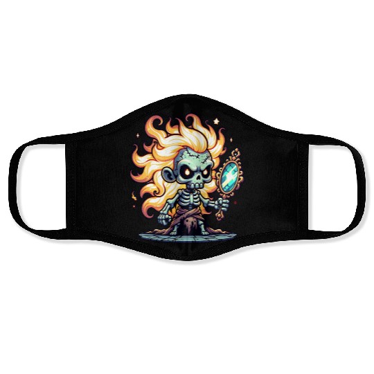 Flame-Haired Skeleton Witch – Magic Mirror Spirit Face Masks