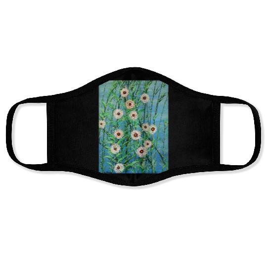 Wild flowers two Face Masks