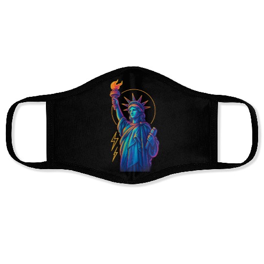 Statue of Liberty Neon Face Masks Design