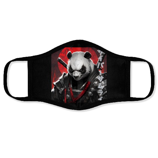"Cyber Panda Samurai" Face Masks