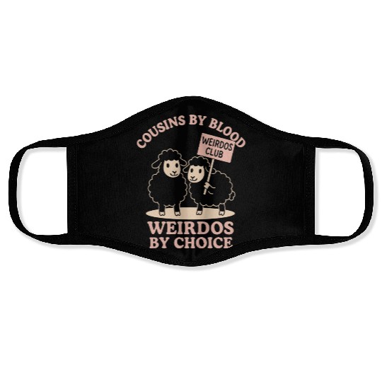 Funny Black Sheep Cousin Quirky Family Outcast Face Masks