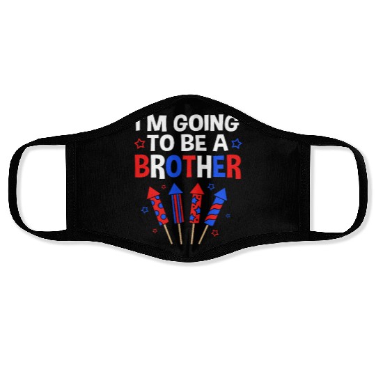 4th Of July Gender Reveal Party Brother Face Masks