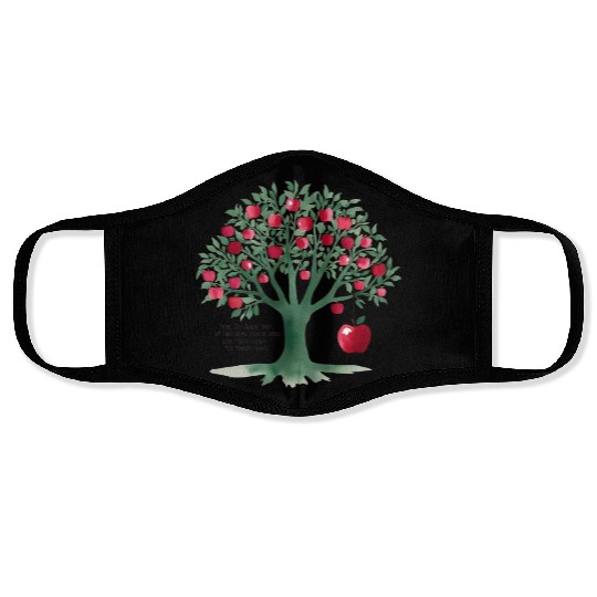 From the apple tree all beginnings Face Masks