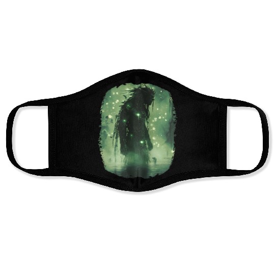 Swamp Demon with Glowing Aura and Haunt Magic Face Masks