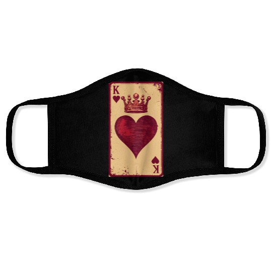 Vintage King of Hearts Face Masks