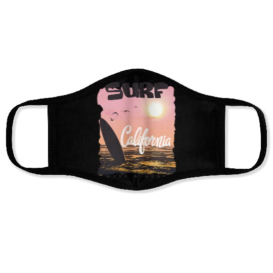 Summer Surf Wave Riders Face Masks